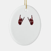 Skeleton Hand Heart Roll & Red Classic Keramisch Ornament (Rechts)