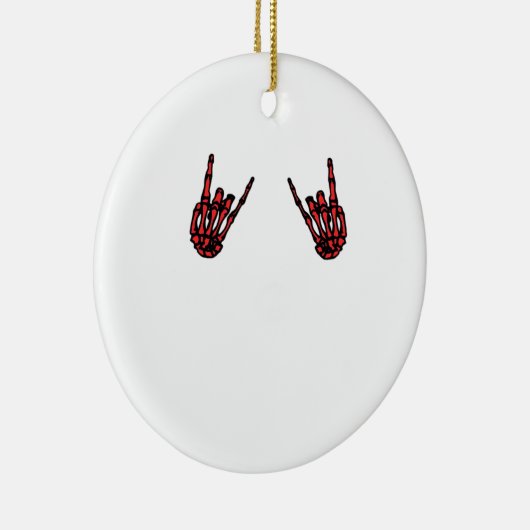 Skeleton Hand Heart Roll & Red Classic Keramisch Ornament (Rechts)