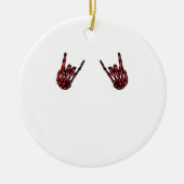 Skeleton Hand Heart Roll & Red Classic Keramisch Ornament (Voorkant)