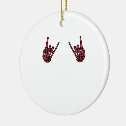 Skeleton Hand Heart Roll & Red Classic Keramisch Ornament (Links)