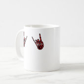 Skeleton Hand Heart Roll & Red Classic Koffiemok (Voorkant links)