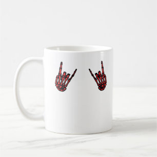Skeleton Hand Heart Roll & Red Classic Koffiemok
