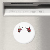 Skeleton Hand Heart Roll & Red Classic Magneet (Insitu (Vaatwasser))