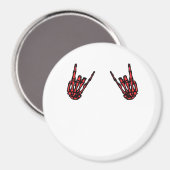 Skeleton Hand Heart Roll & Red Classic Magneet (Voorkant / Achterkant)