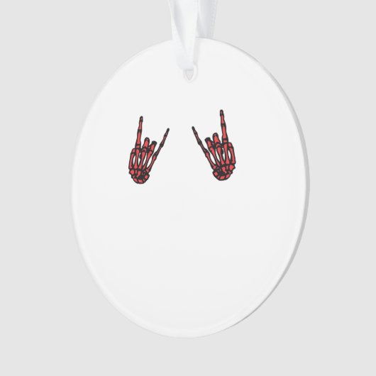 Skeleton Hand Heart Roll & Red Classic Ornament (voorkant)