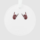 Skeleton Hand Heart Roll & Red Classic Ornament (voorkant)