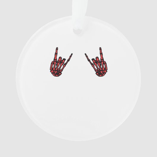Skeleton Hand Heart Roll & Red Classic Ornament (voorkant)