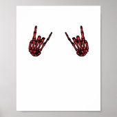 Skeleton Hand Heart Roll & Red Classic Poster (Voorkant)