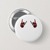 Skeleton Hand Heart Roll & Red Classic Ronde Button 5,7 Cm (Voorkant /achterkant)