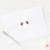 Skeleton Hand Heart Roll & Red Classic Ronde Sticker (Envelop)