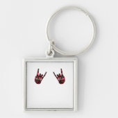 Skeleton Hand Heart Roll & Red Classic Sleutelhanger (Voorkant)