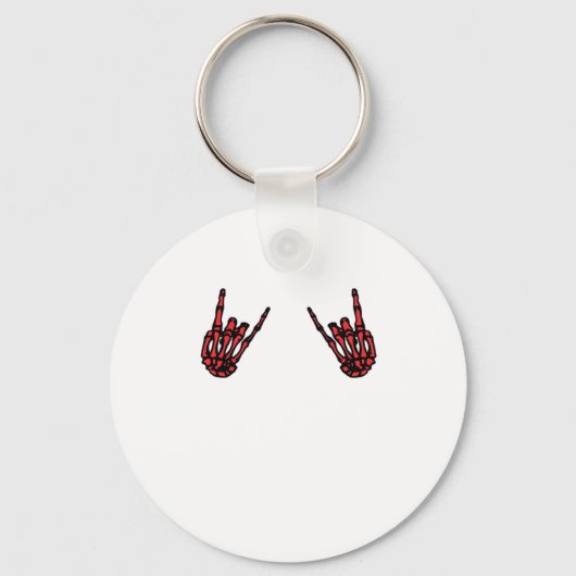 Skeleton Hand Heart Roll & Red Classic Sleutelhanger (Voorkant)