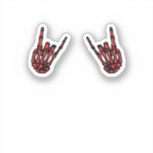 Skeleton Hand Heart Roll & Red Classic Sticker (Voorkant)