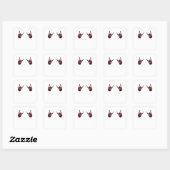Skeleton Hand Heart Roll & Red Classic Vierkante Sticker (Vel)