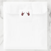 Skeleton Hand Heart Roll & Red Classic Vierkante Sticker (Tas)