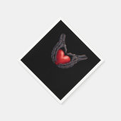 Skeleton Hand Heart Servet (Hoek)