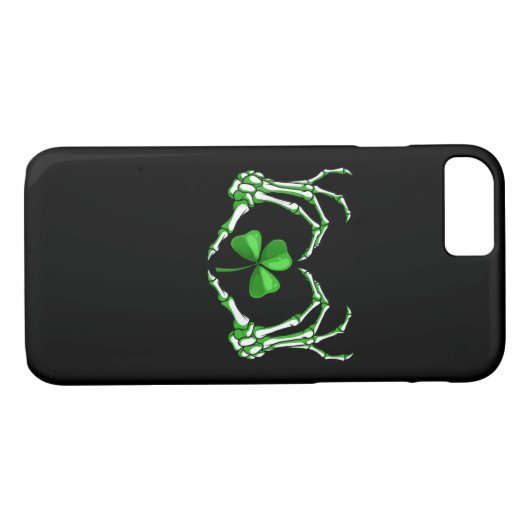 Skeleton Hand Heart Shamrock St Patricks Day Paddy Case-Mate iPhone Case (Achterkant (Horizontaal))