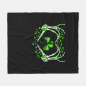 Skeleton Hand Heart Shamrock St Patricks Day Paddy Fleece Deken (Voorkant (Horizontaal))