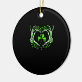 Skeleton Hand Heart Shamrock St Patricks Day Paddy Keramisch Ornament (Links)