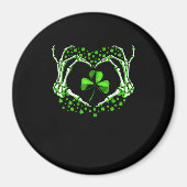 Skeleton Hand Heart Shamrock St Patricks Day Paddy Magneet (Voorkant)