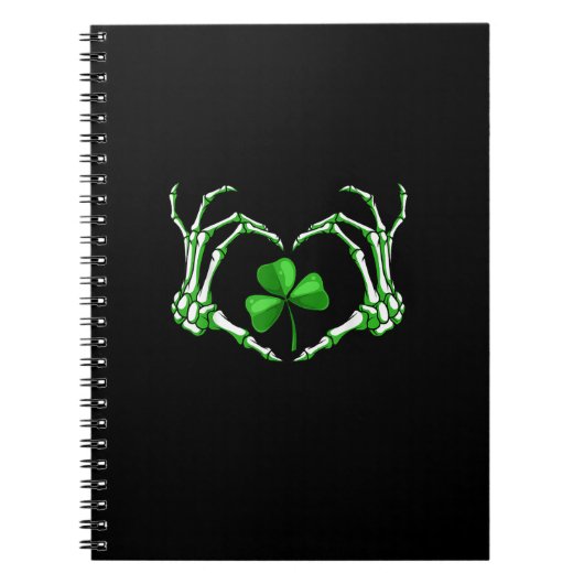 Skeleton Hand Heart Shamrock St Patricks Day Paddy Notitieboek (Voorkant)