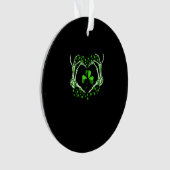 Skeleton Hand Heart Shamrock St Patricks Day Paddy Ornament (voorkant)