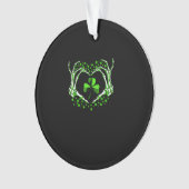 Skeleton Hand Heart Shamrock St Patricks Day Paddy Ornament (voorkant)