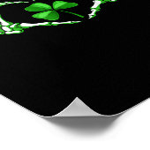 Skeleton Hand Heart Shamrock St Patricks Day Paddy Poster (Hoek)