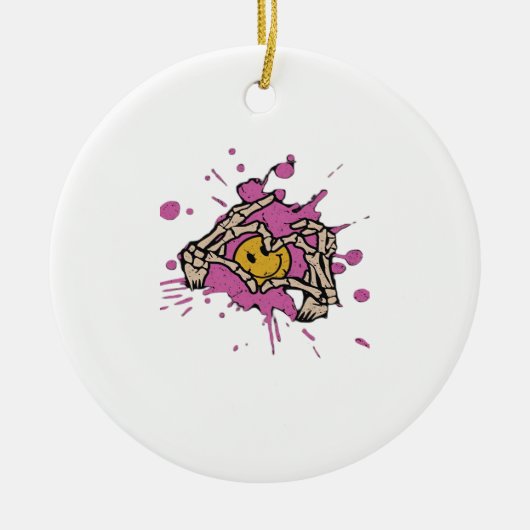 Skeleton Hand Heart Show Classic Keramisch Ornament (Voorkant)