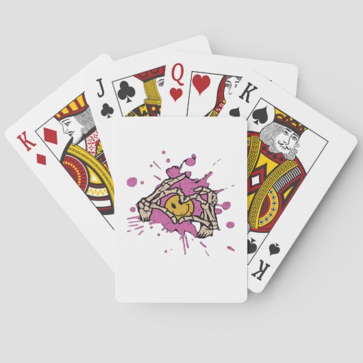 Skeleton Hand Heart Show Classic Pokerkaarten (Achterkant)