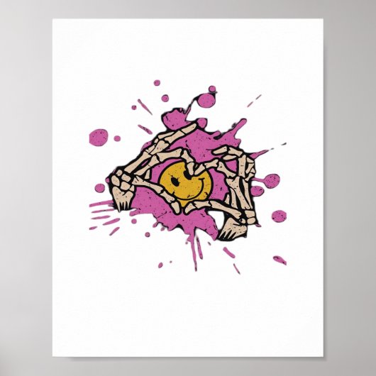 Skeleton Hand Heart Show Classic Poster (Voorkant)