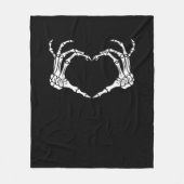 Skeleton Hand Heart Sign Costume Funny Halloween Fleece Deken (Voorkant)