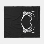 Skeleton Hand Heart Sign Costume Funny Halloween Fleece Deken (Voorkant (Horizontaal))