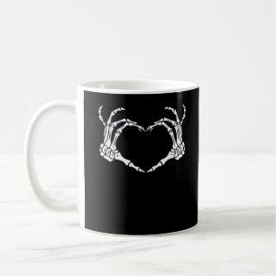 Skeleton Hand Heart Sign Costume Funny Halloween Koffiemok