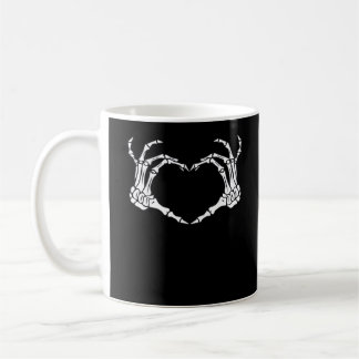Skeleton Hand Heart Sign Costume Funny Halloween Koffiemok