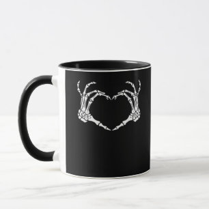 Skeleton Hand Heart Sign Costume Funny Halloween Mok
