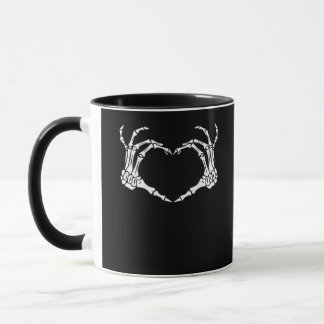 Skeleton Hand Heart Sign Costume Funny Halloween Mok