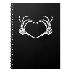 Skeleton Hand Heart Sign Costume Funny Halloween Notitieboek