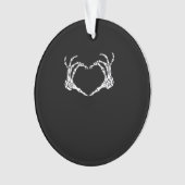 Skeleton Hand Heart Sign Costume Funny Halloween Ornament (voorkant)