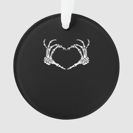 Skeleton Hand Heart Sign Costume Funny Halloween Ornament (voorkant)