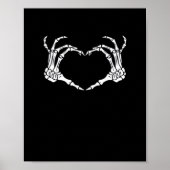 Skeleton Hand Heart Sign Costume Funny Halloween Poster (Voorkant)
