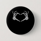 Skeleton Hand Heart Sign Costume Funny Halloween Ronde Button 5,7 Cm (Voorkant)