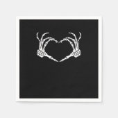 Skeleton Hand Heart Sign Costume Funny Halloween Servet (Voorkant)