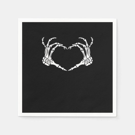 Skeleton Hand Heart Sign Costume Funny Halloween Servet (Voorkant)