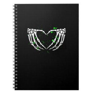 Skeleton Hand Heart Sign Costume Halloween Notitieboek