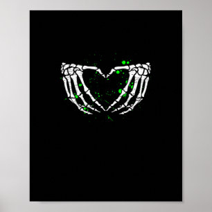 Skeleton Hand Heart Sign Costume Halloween Poster