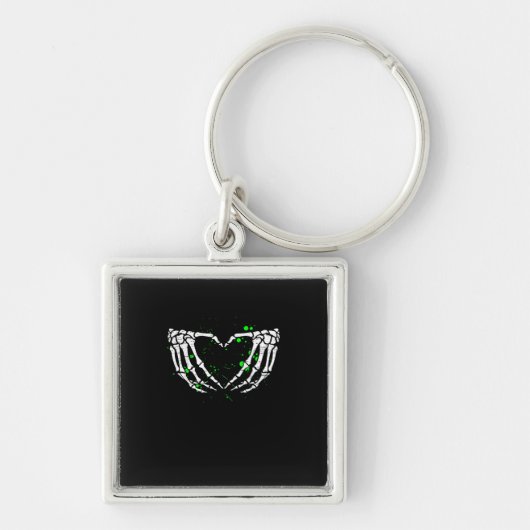 Skeleton Hand Heart Sign Costume Halloween Sleutelhanger (Voorkant)