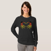 Skeleton Hand Heart Sign Duitse Botten Hallow T-shirt (Voorkant volledig)