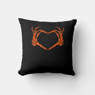 Skeleton Hand Heart Sign Kostuum Halloween Design Kussen