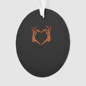 Skeleton Hand Heart Sign Kostuum Halloween Design Ornament (voorkant)